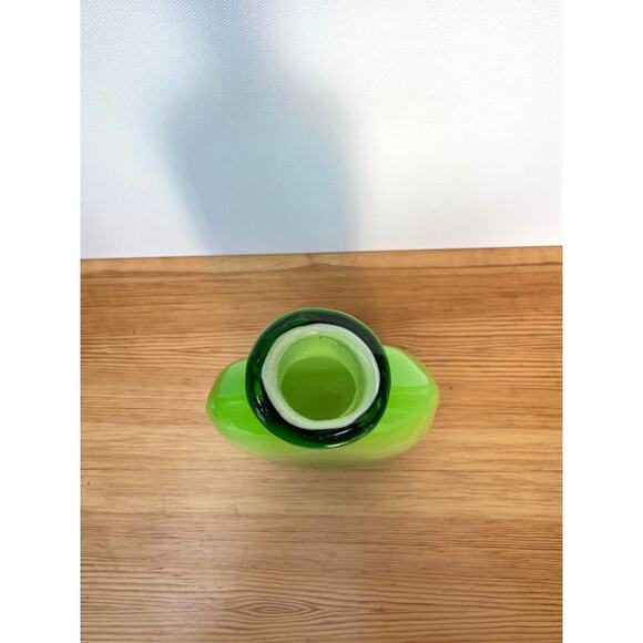 Large Mid-Century Modern Green Art Glass Bottle Vase, 12" - Picture 5 of 8